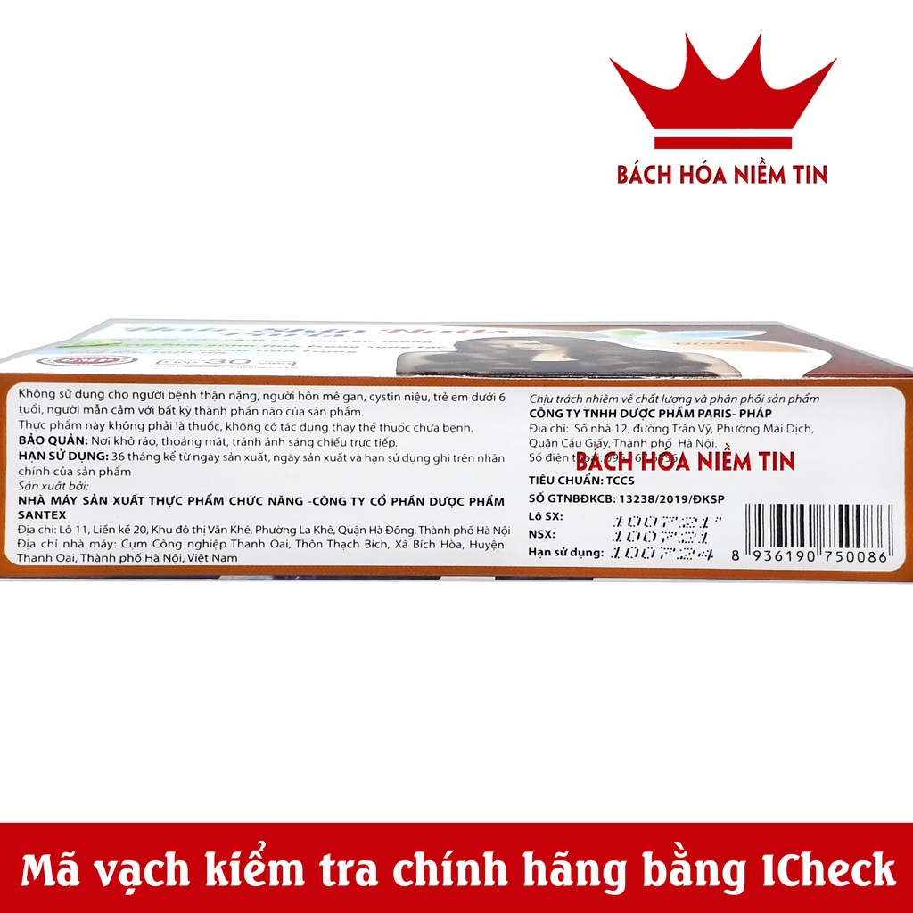 Viên uống bổ sung Biotin, Hair Skin Nails Paris giúp tóc chắc khỏe, giảm gãy rụng tóc, bảo vệ da tóc - Hộp 30 viên