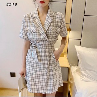 Đầm vest thắt belt siêu xinh