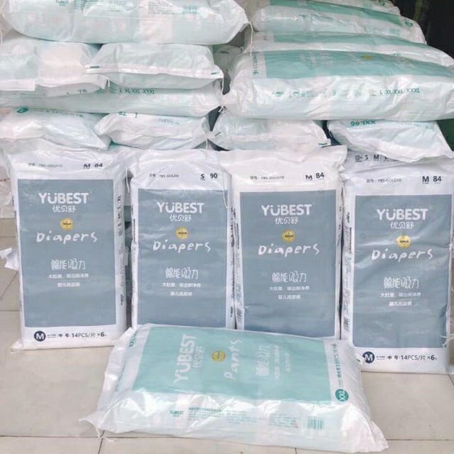 Bỉm quần dán YUBEST nội địa trung, tách lẻ bịch nhỏ :M14, L13, XL12, XXL12, XXXL11