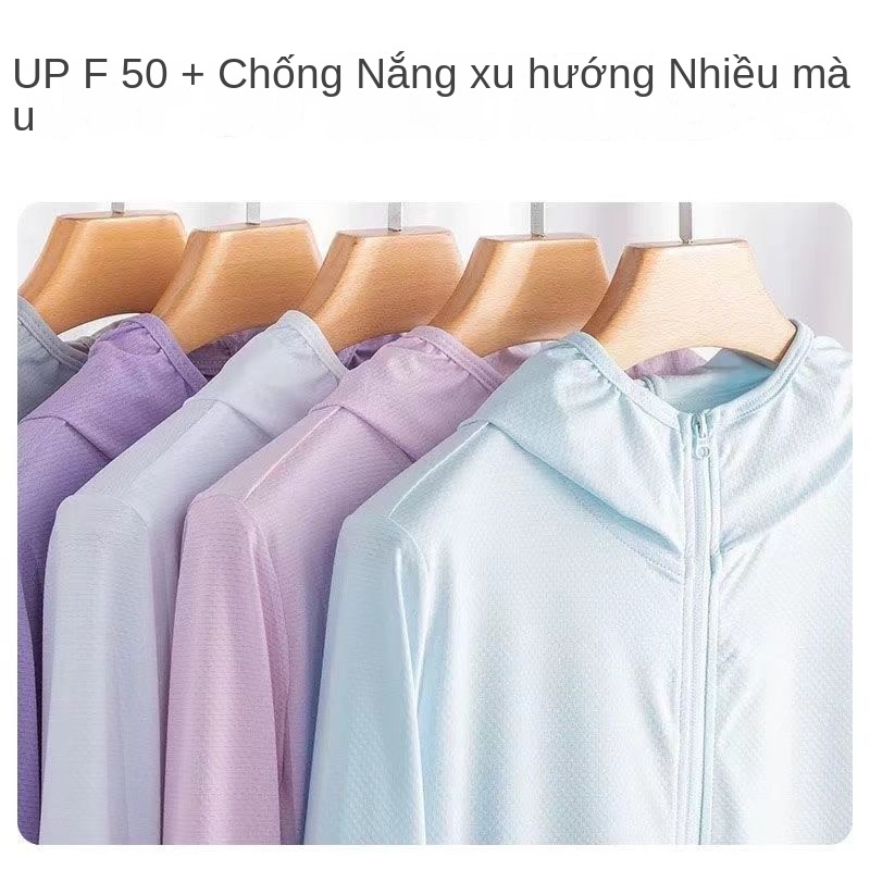 Áo Khoác Chống Nắng Vải Lụa Lạnh Co Giãn Thoáng Khí Thời Trang Cho Nữ UPF50+