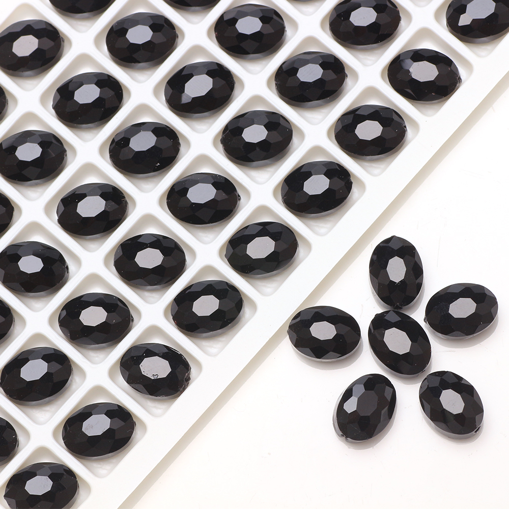 Set 10 hạt pha lê hình mắt 9x12mm làm trang sức thủ công tiện dụng
