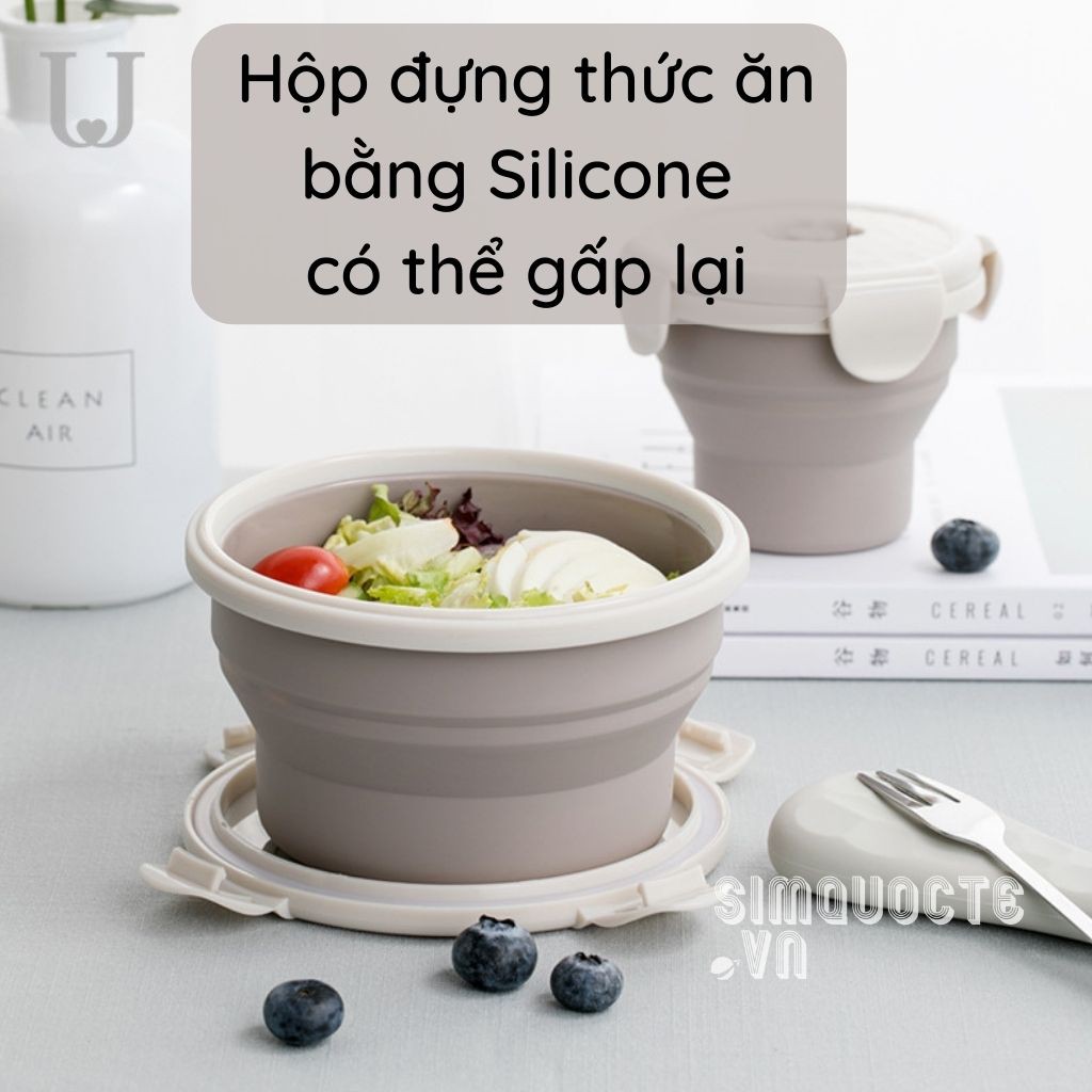 Hộp đựng cơm chia ngăn có thể gấp gọn silicone BPA-Free của Xiaomi Jordan&amp;Judy
