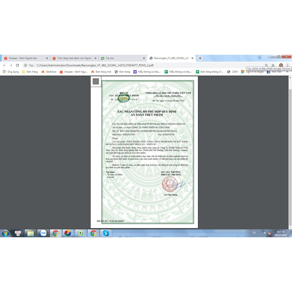 Canxi Thiên sư dạng bột hòa tan ( Hộp 10 gói) | Thế Giới Skin Care