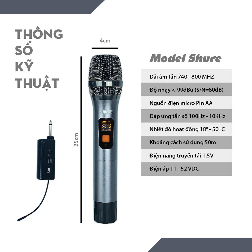 MICRO SHURE CHÍNH HÃNG KHÔNG DÂY U4000 HÁT CỰC ĐÃ, NHẢY CỰC SUNG, BẢO HÀNH TRỌN ĐỜI - LH 0933412988