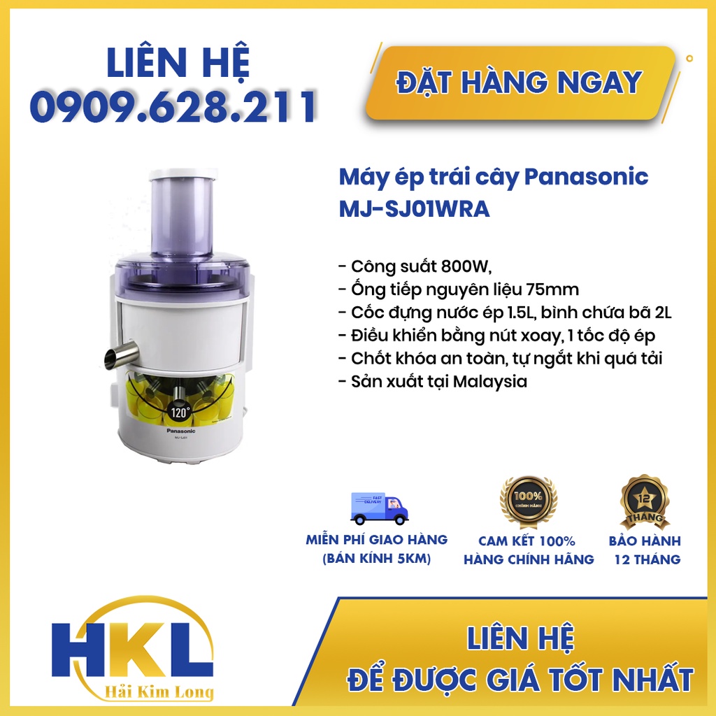 Máy ép trái cây Panasonic MJ-SJ01WRA - HÀNG TRƯNG BÀY 99% KHÔNG VỎ THÙNG