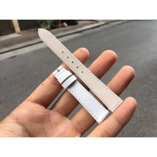 Dây đồng hồ da bò màu trắng ( size 10-20mm)