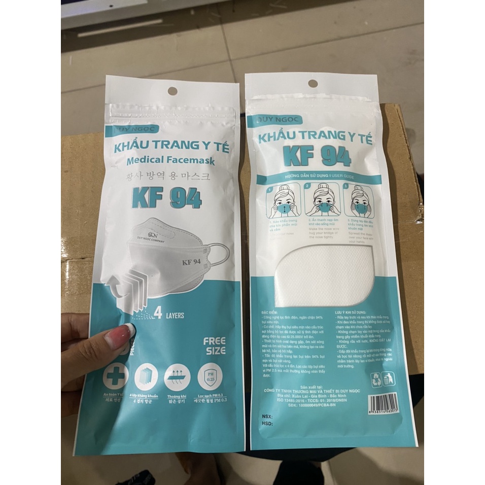 Thùng 300 chiếc khẩu trang KF94 DUY NGỌC