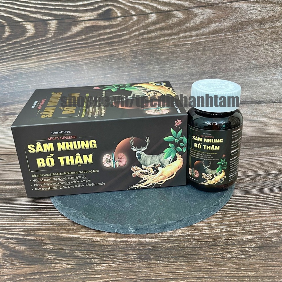Viên uống SÂM NHUNG BỔ THẬN  tăng cường sinh lý, hỗ trợ giảm xuất tinh sớm, kéo dài quan hệ - Chai 30 viên