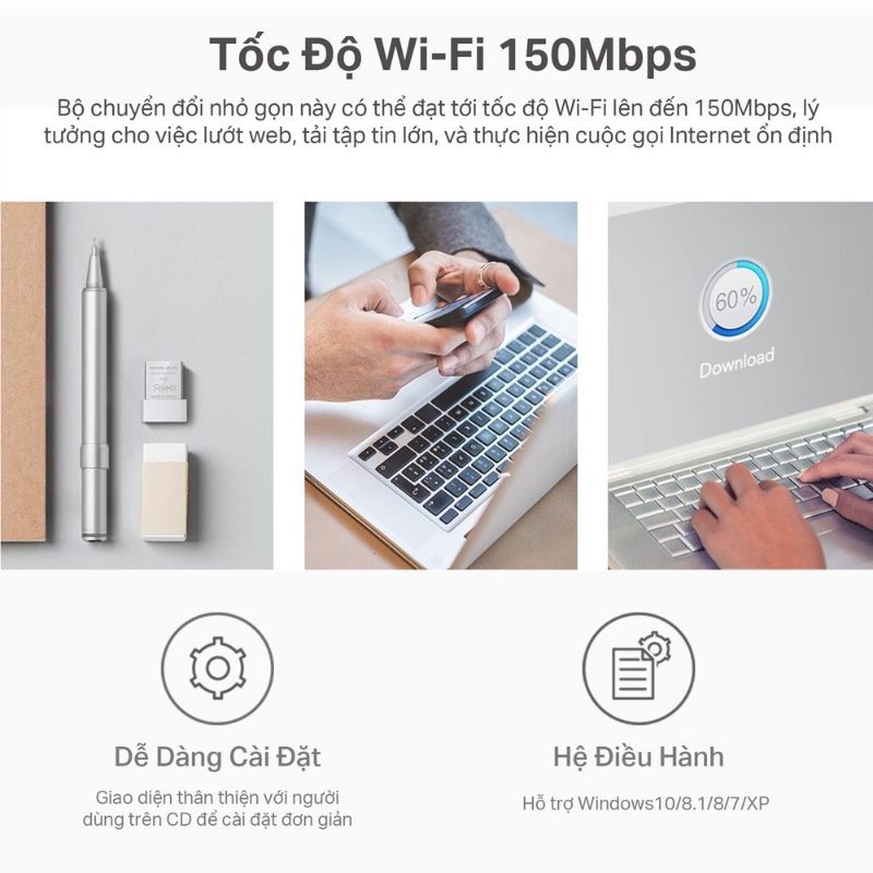 USB thu sóng Wifi Mercusys MW150US - Bảo hành 24 tháng