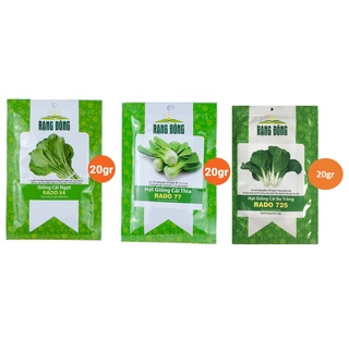Combo 3 gói Hạt giống rau cải ngọt, cải thìa, cải bẹ trắng Rado