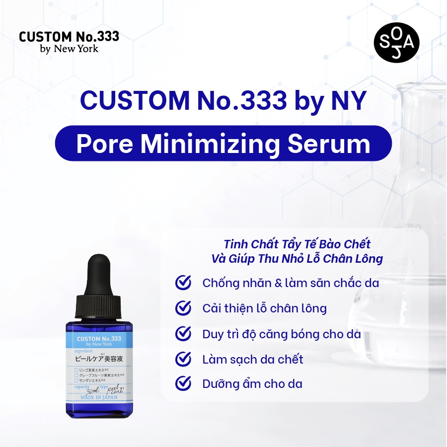 Tinh Chất Tẩy Tế Bào Chết Và Giúp Thu Nhỏ Lỗ Chân Lông 30mL Custom No.333 by New York Pore Minimizing Serum