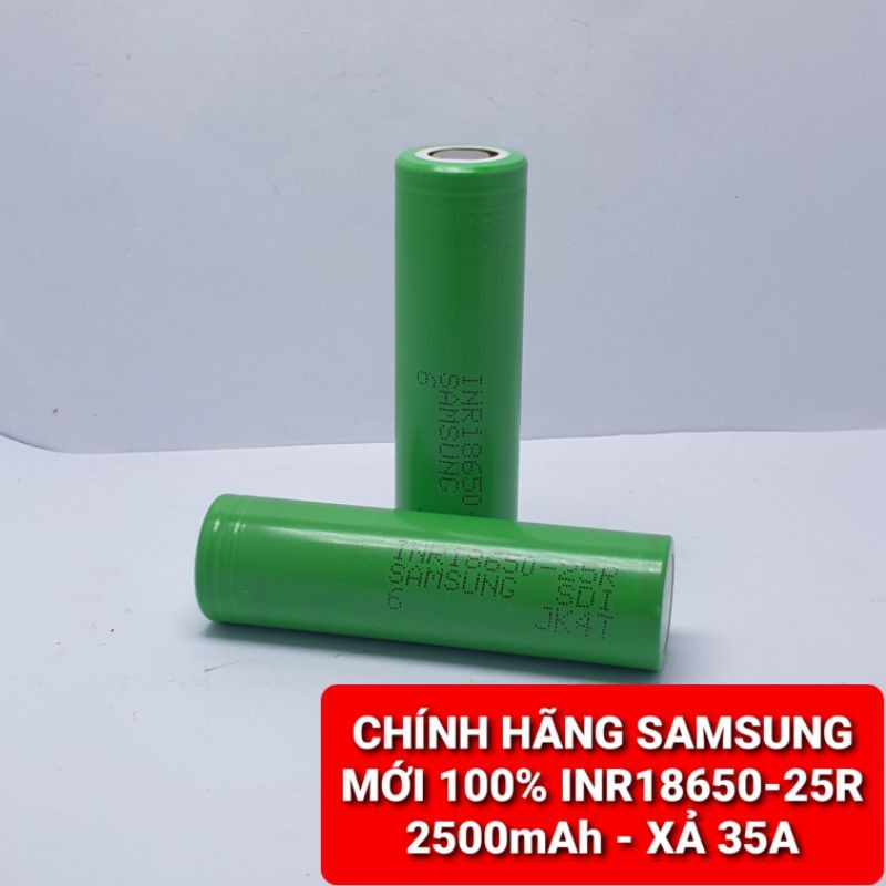 CHÍNH HÃNG - CELL PIN SAMSUNG INR18650 - 25R - 2500mAh XẢ 35A