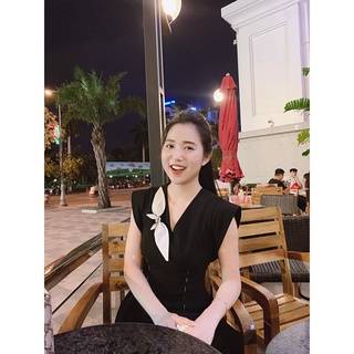 LAVIEM - Đầm đen nhún eo Lani