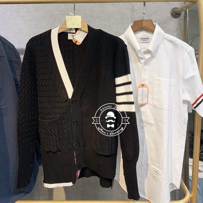 Áo Len Cardigan Thom Browne Viền Vằn