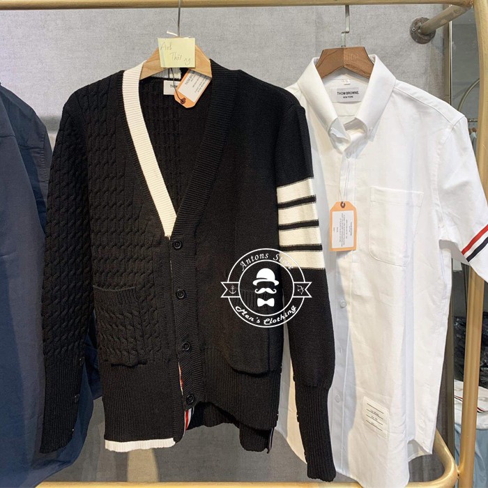 Áo Len Cardigan Thom Browne Viền Vằn NoBrandWool