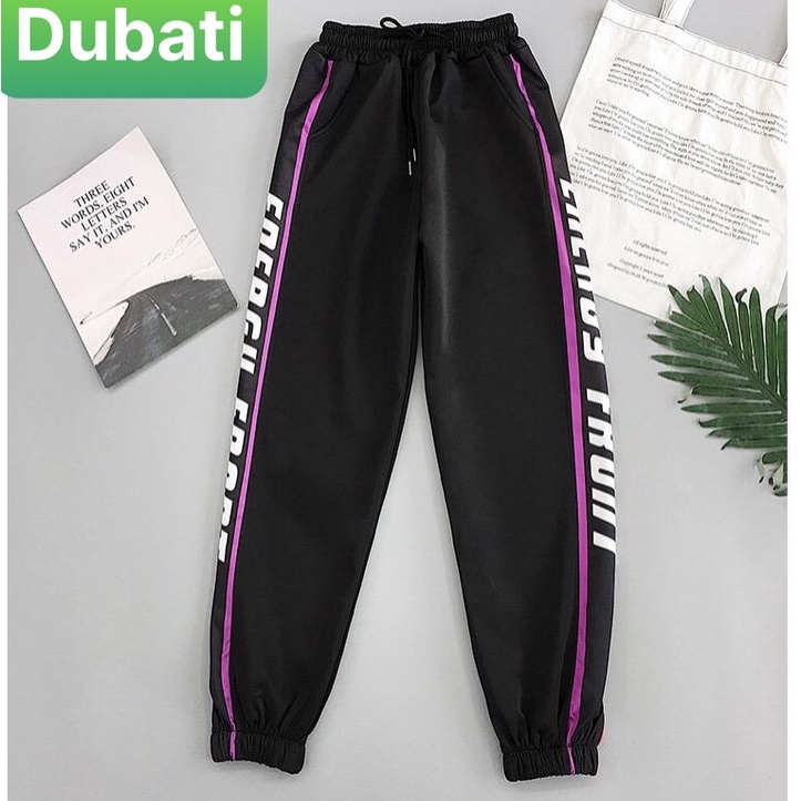 QUẦN JOGGER THỂ THAO VIỀN CHỮ ĐÙI CHẤT NỈ DA CÁ NAM NỮ CÓ BO HOT TREND 2022 -DUBATI FASHION