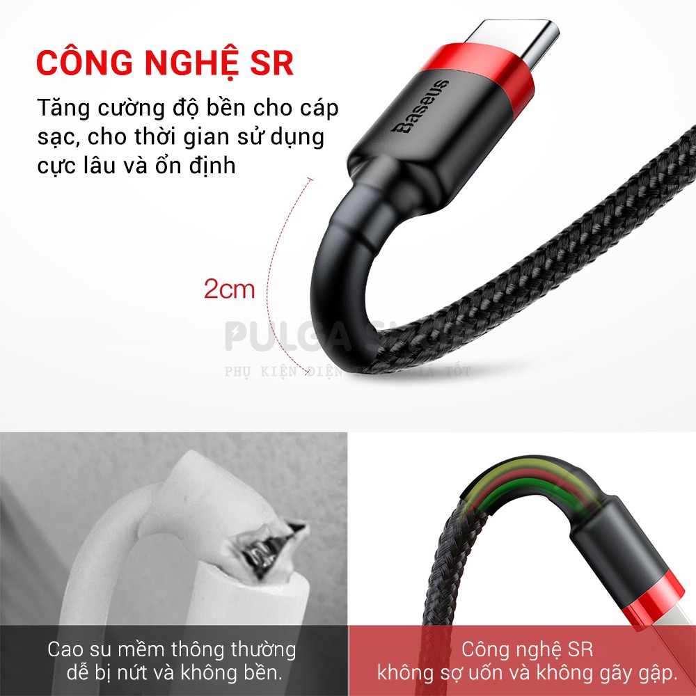 Dây Cáp Sạc Micro USB Baseus Sạc Nhanh 2.4A QC3.0 Cho Điện Thoại Android Samsung/ Oppo/ Huawei/ Xiaomi/ Vivo/ Realme