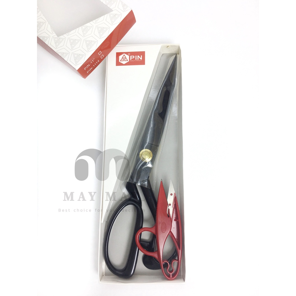 Kéo cắt vải cao cấp pin đen- tặng kèm 1 kéo bấm chỉ pin