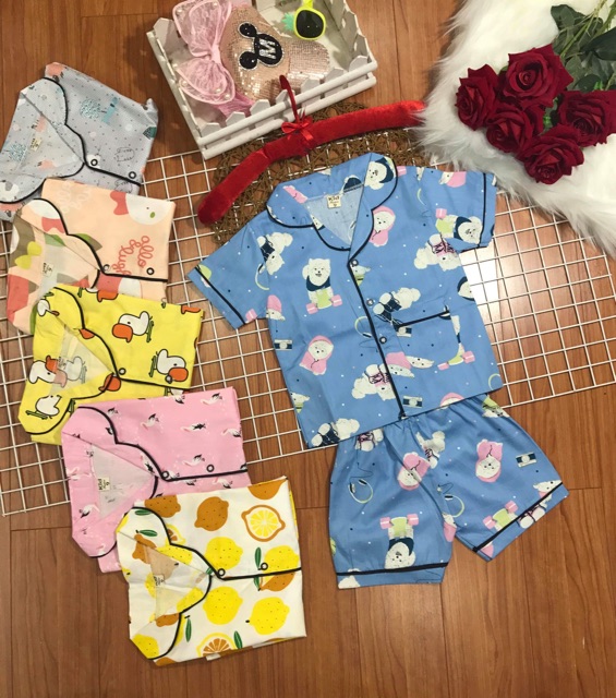 [18-30kg] Pijama tay cộc SIZE ĐẠI cho bé trai và bé gái