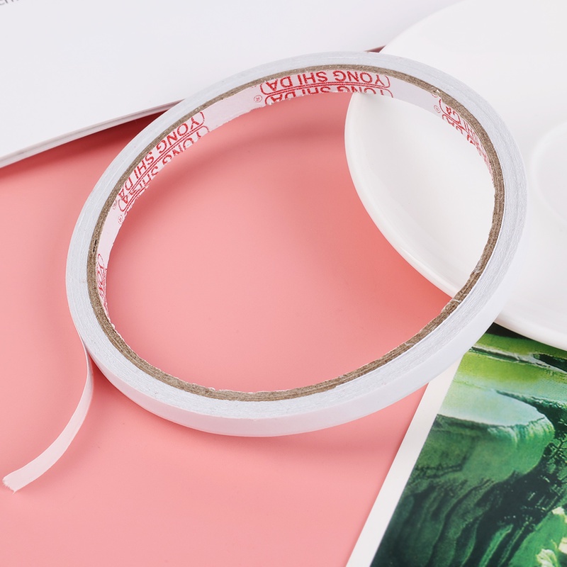 Cuộn Băng Keo Hai Mặt 6mm Siêu Mỏng Chống Nước Màu Trắng Dùng Để Sửa Chữa Đồ Thủ Công Mỹ Nghệ DIY