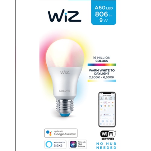 WIZ Bóng đèn 16tr màu Wi-Fi Color+TunableWhite/9W A60 #2