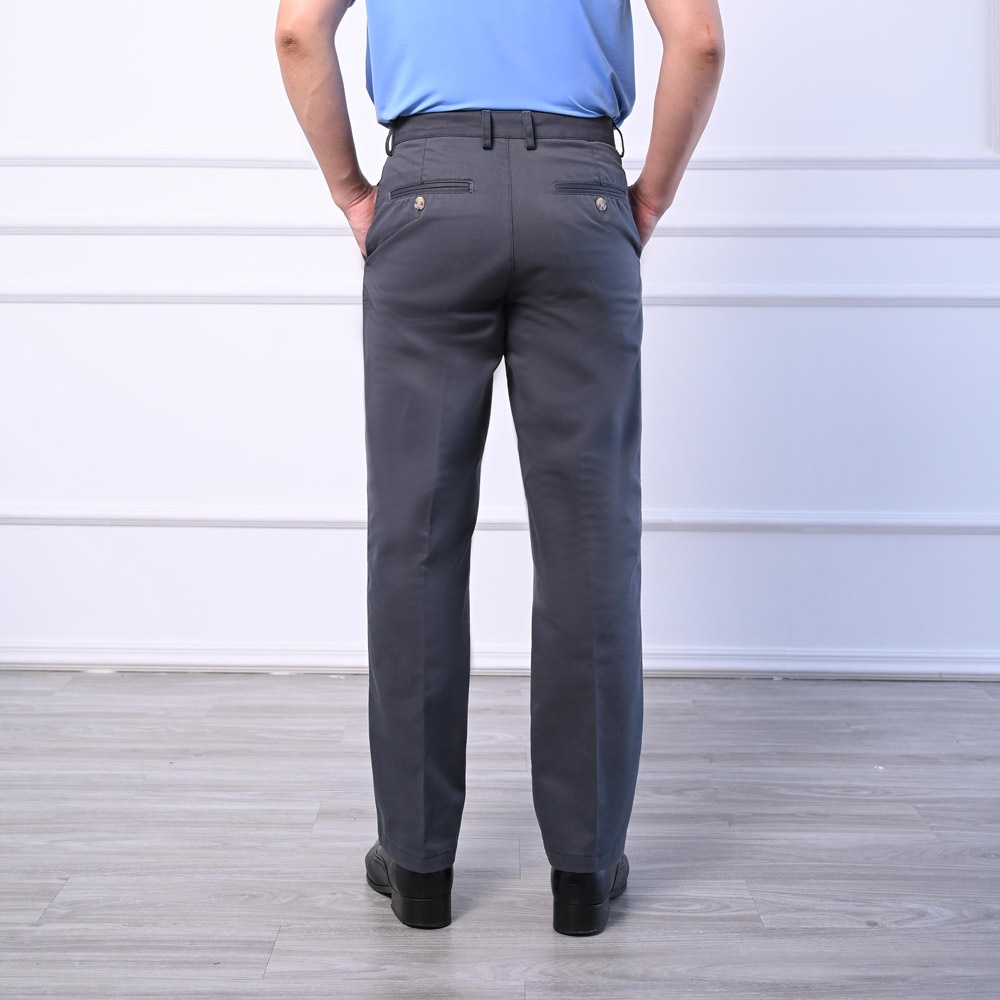 Quần Kaki Nam Trung Niên ANCHI Màu Xám Ống Suông Dày Dặn Cao Cấp
