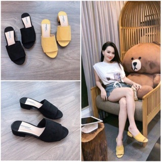 Dép quai ngang chất nỉ cao 3p