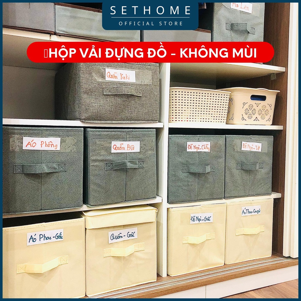 Hộp vải đựng quần áo SETHOME đa năng giỏ đựng đồ lót sách vở đồ cá nhân thùng đựng mỹ phẩm cao cấp dễ dang gấp gọn