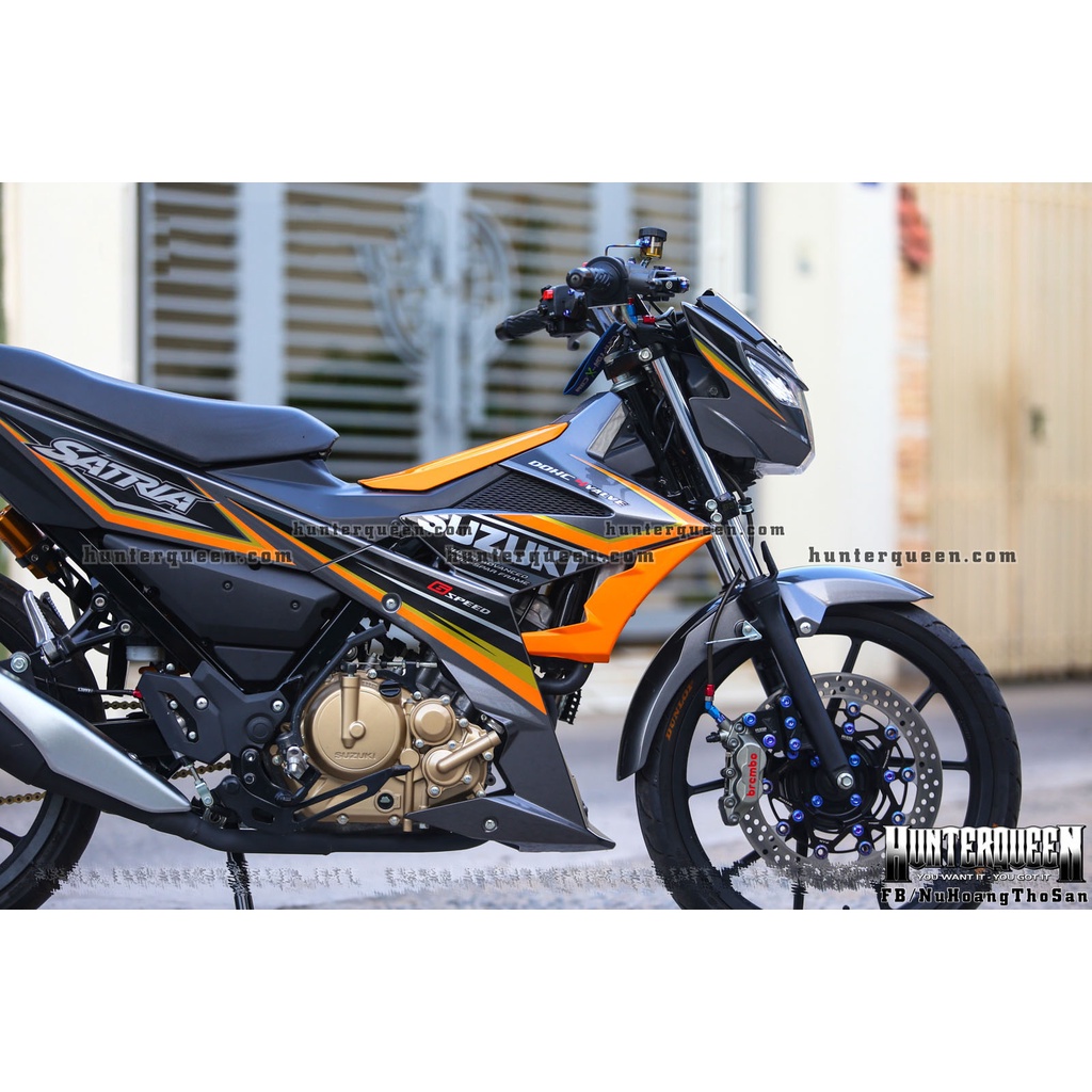 Tem rời cao cấp dán xe Raider FI màu xám. Chất liệu decal Candy có kim tuyến lạ mắt