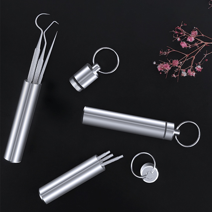 Bộ 3 Dụng Cụ Xỉa Răn, Vệ Sinh Răng Tại Nhà Bằng Thép Cao Cấp Không Gỉ