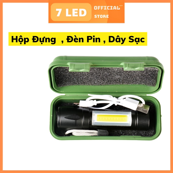 Đèn pin mini siêu sáng chống nước, 3 chế độ sáng, có sạc lại pin