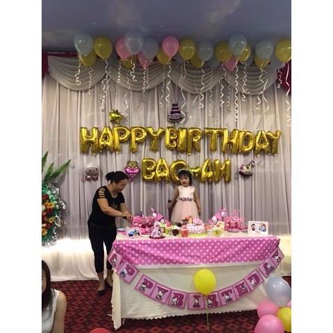 Bong Bóng Hình Chữ Cái 40cm Màu Vàng Màu đỏ Hồng Độc Đáo Dùng Trang Trí Tiệc Sinh Nhật