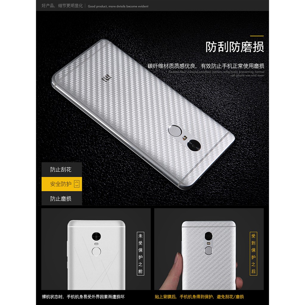 Xiaomi Redmi Note 4X - Miếng Dán Carbon