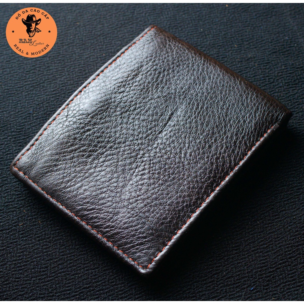 Ví nam da bò màu đen dáng ngang - RAM Leather