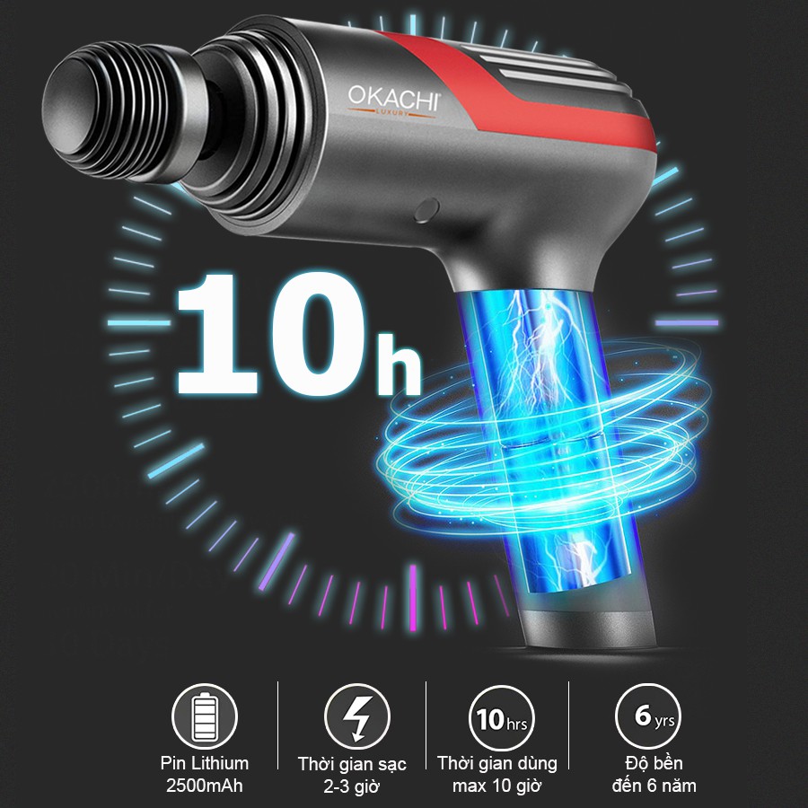 Súng massage toàn thân OKACHI LUXURY JP-i5 Pro