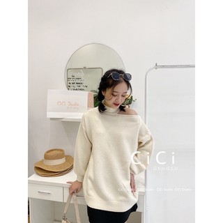 Áo len khoét vai - ảnh thật
