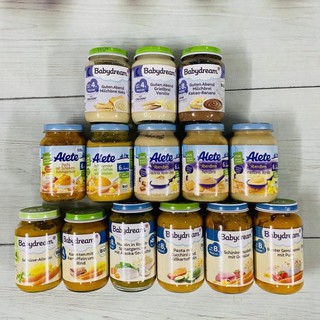 Hũ dinh dưỡng hữu cơ Alete / Babydream đóng lọ 190g cho bé 6m+