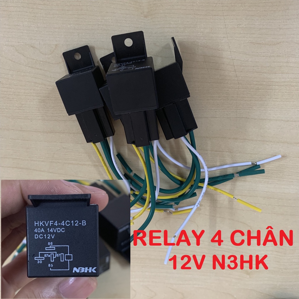 Rơ Le (Relay) TIANBO 12V 40A 5 chân có giắc cấm