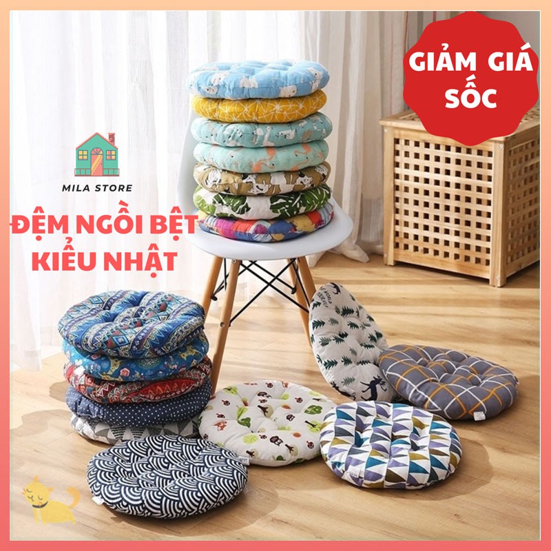 Đệm Tròn Hoạ Tiết - Đệm Ngồi Bệt Hình Tròn - Mila Store