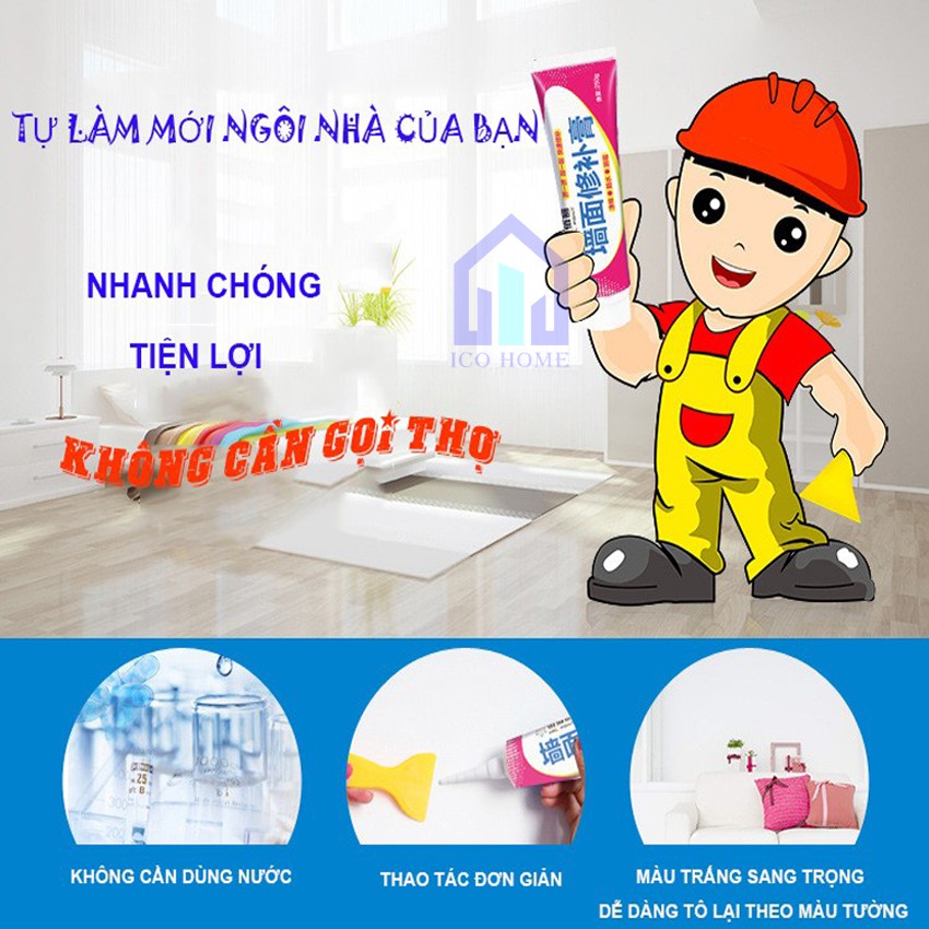 Combo 3 keo vá vết nứt tường đa năng chống thấm thông minh - ICO HOME