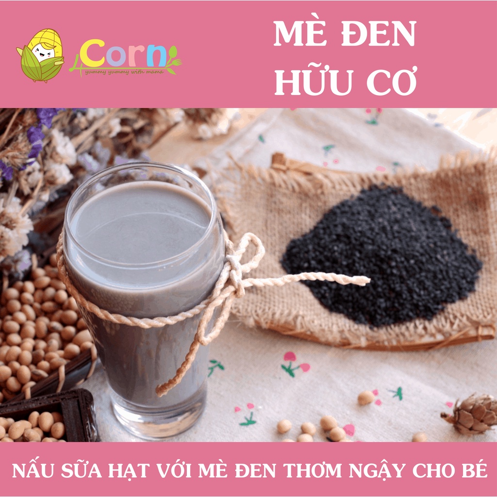 Hạt mè đen - mè trắng hữu cơ - Cho bé 9m+