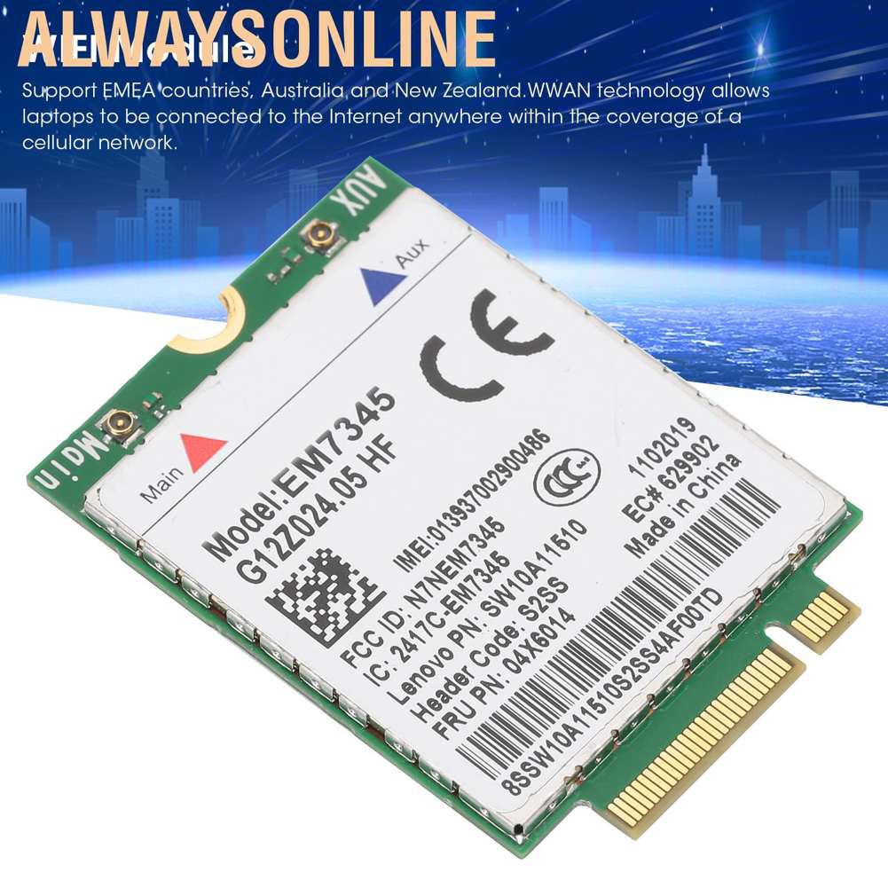 Card Mạng Không Dây Cho Lenovo Em7345 Lte 4g Module Fq 04x6014 T450 X250 X240 T440L440