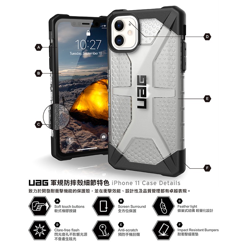 Uag Ốp Điện Thoại Chống Sốc Đính Đá Cho Iphone11 Pro Max X Xr Xsmax 6 / 6s / 7 / 8 Plus