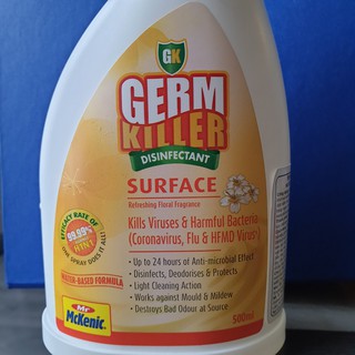 Nước Xịt Bề Mặt Diệt Khuẩn Gây Hại, GK Germ Killer, Nhập Khẩu Singapore