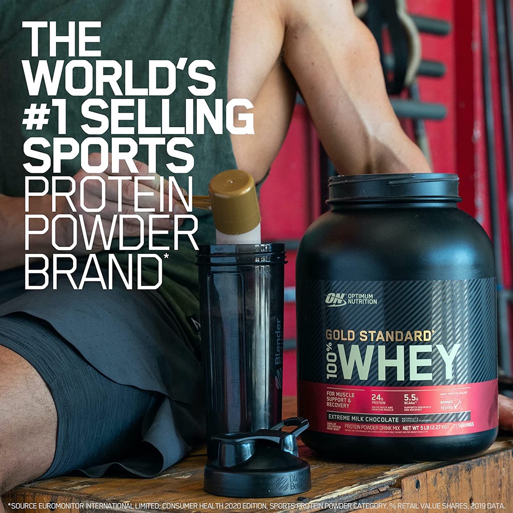 Whey Protein ON Gold Standard Whey - Whey Protein Isolate và Whey Protein Concentrate Sữa Tăng Cơ Cao Cấp 5lbs (2.3kg)