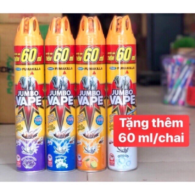 Bình xịt côn trùng Jumbo Vape hương cam chanh Lavender Không mùi 600ml