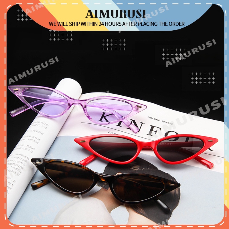 (AIMURUSI) COD Kính Mát Thời Trang Khung Mắt Mèo Nhỏ Chống Tia UV400 Phong Cách Cổ Điển Cho Nam Và Nữ