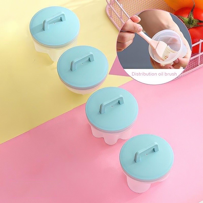 Khuôn hấp trứng, làm bánh cho bé (Bộ 4 khuôn kèm chổi quét)