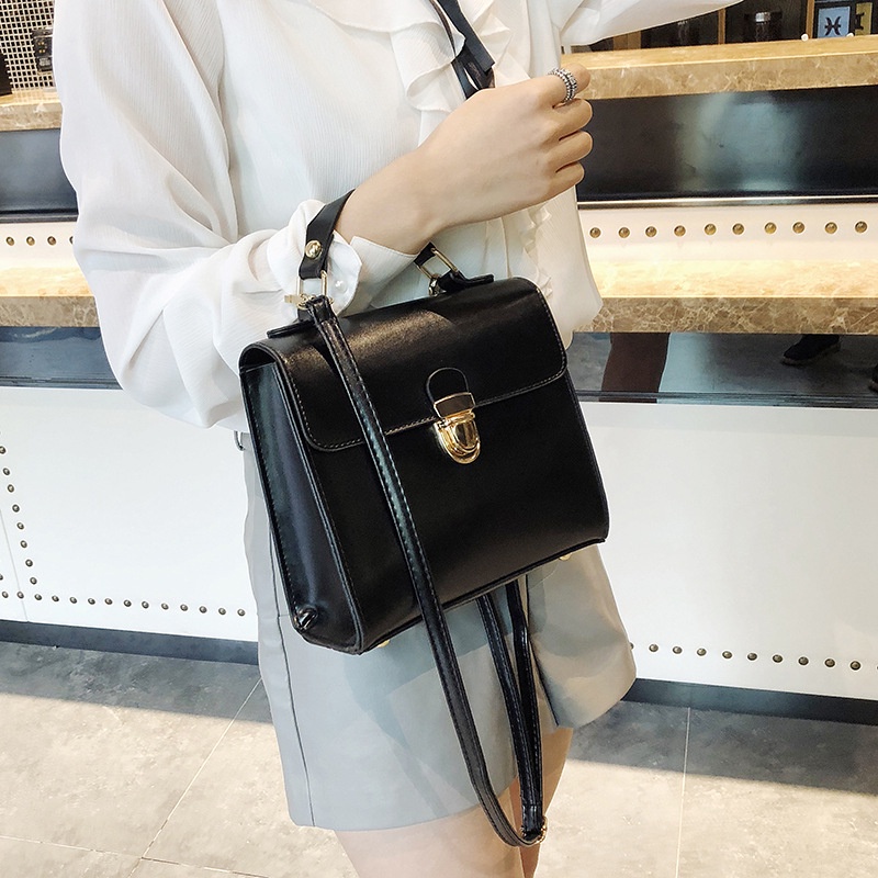 IELGY Túi Đeo Chéo Da Bóng Thiết Kế Đơn Giản Phong Cách Retro Dành Cho Nữ