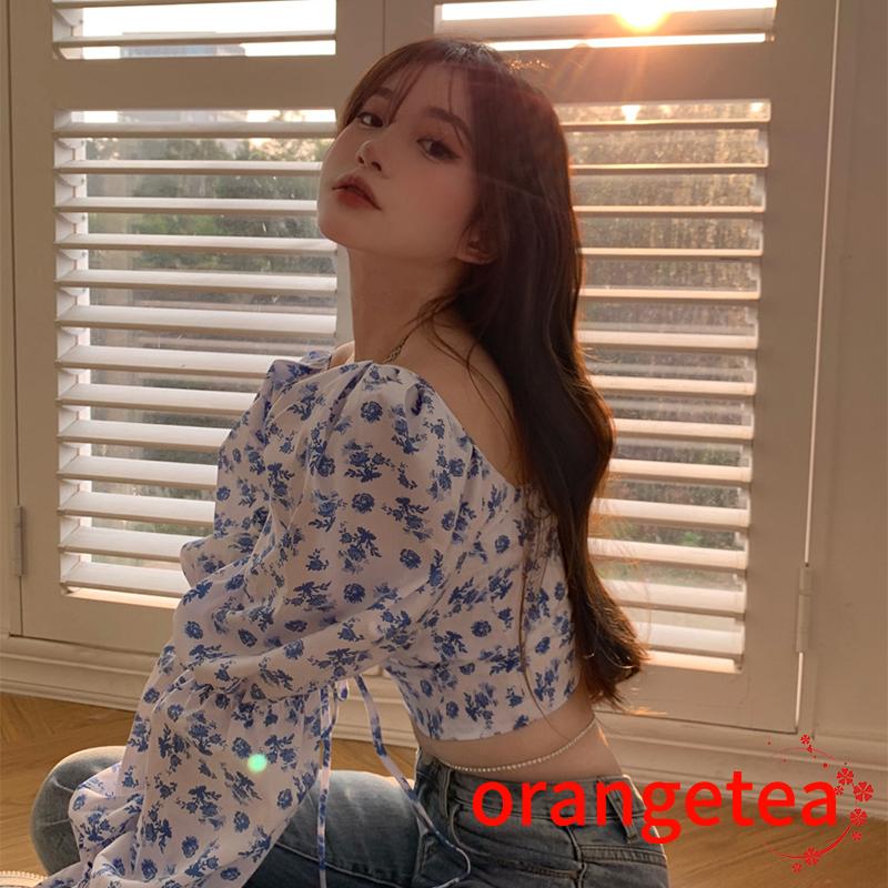 Áo Croptop Dài Tay In Họa Tiết Thời Trang Cho Nữ